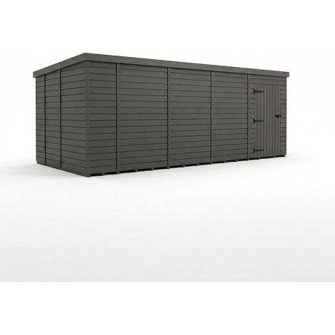 18ft x 9ft Composite Pent Garden Shed Single Door No Windows - Composite - L549 x W274 x H210 cm - Grey