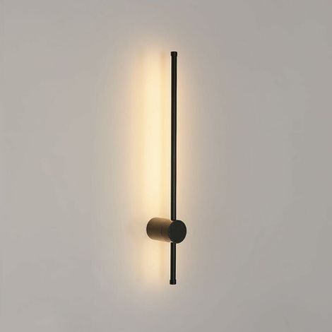 Moderne LED-Wandleuchte, Linienform, 360° drehbar, warmweiß, für Wohnzimmer, Schlafzimmer, Flur, Eingangsbereich, Schwarz, 60 cm