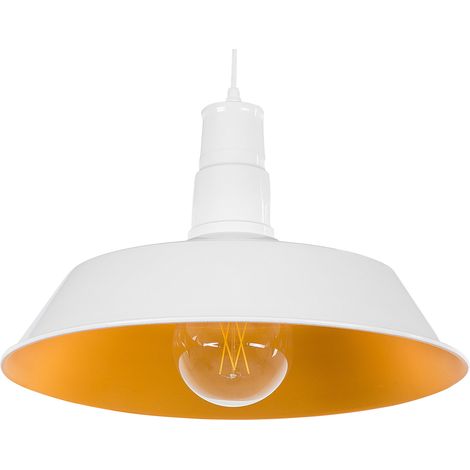 Lámpara de techo de aluminio blanco amarillo pantalla redonda 1 luz moderno cocina sala de estar Bayou