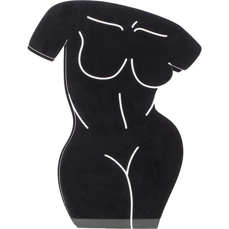 Vase acrylique moderne et léger, forme corps élégant et polyvalent, décoration pour salon, chambre, femme. (1/5)
