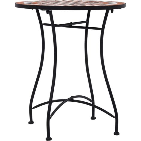 Table de jardin Table de bistro mosaïque Marron 60 cm Céramique (1/5)
