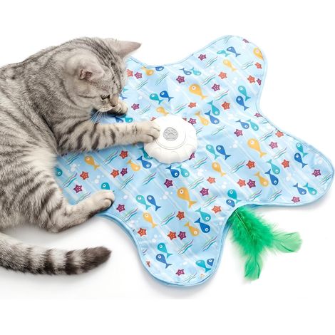 Jouet Chat Interactif, Jeux pour Chat Rechargeable par USB avec Chants d'Oiseaux, Jouet Chat Automatique pour Chat avec 3 Modes, Jeu Chat Interactif pour Chats d'Intérieur, Chatons et Chats Adultes (1/5)