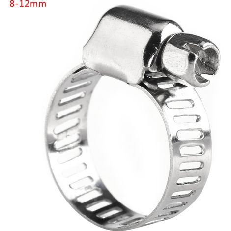 Screw Band Worm Gear Hose Clamps Stainless Steel Water Pipe Clip (8mm-12mm)