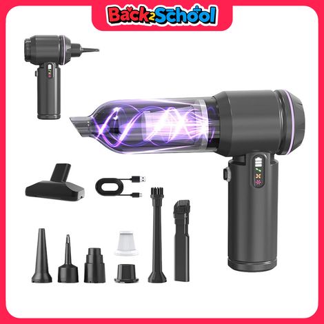 Car vacuum cleaner 2025 new household portable dual-use intelligent dust removal wireless charging mini violent fan (1/5)