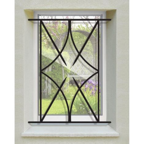 DMS – Grille de défense pour fenêtre 45 cm x 40 cm – Acier prépeint noir – Pose facile entre tableaux – Sécurise contre les intrusions