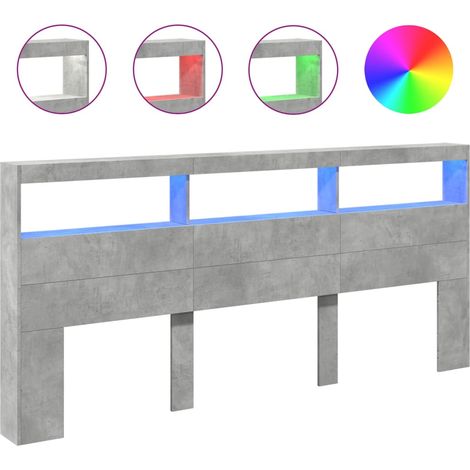 Maison Exclusive - Cabecero de cama con luz LED gris hormigón 220