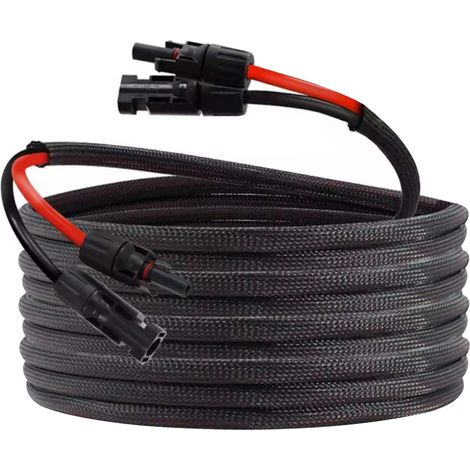 Rallonge de câble solaire de 30 m avec fiches solaires IP67 pour applications extérieures dans la voiture, le camping-car, le bateau, les installations photovoltaïques marines, 10 AWG (6 mm² (1/5)