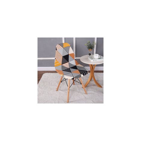 TAISHENGDA-Lot de 2 housses de chaise extensibles motif coquillage, housse de chaise moderne imprimée antidérapante et anti-poussière (1/5)