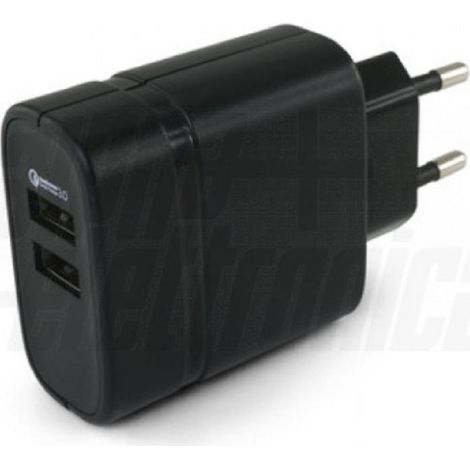Alpha elettronica alimentatore plug-in qc 2 x usb a 20w kd527 (1/4)