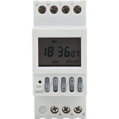 Minuterie numérique TM622 Interrupteur horaire modulaire rail DIN avec compte à rebours 220V AC (1/5)
