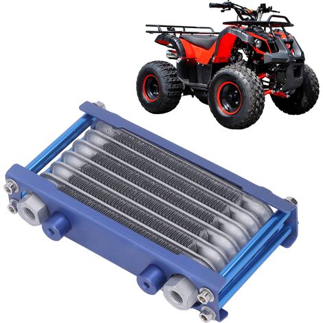 Ölkühler aus Aluminium + Montagesatz, geeignet für Motorräder, Geländefahrzeuge und Quads von 50 bis 250 cm³ (blau) (1/5)