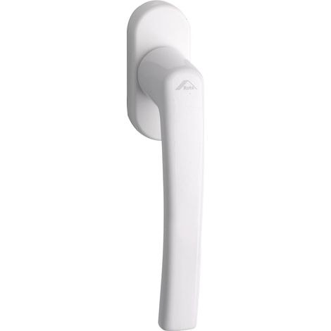 1 - Poignée de fenêtre - Aluminium - Blanc - Pour fenêtre et porte-fenêtre - Tige carrée 7x35 mm - Entraxe 28,6x65,6 mm