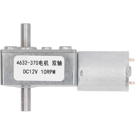 Moteur à engrenage à vis sans fin Turbo, 2 arbres, Micro boîte de vitesses à Torsion élevée, outils électriques DC12V, 10 tr/min (1/5)