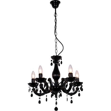 Zumaline MAGNOLIA Lampadario multi braccio, nero, 5x E14 (1/5)