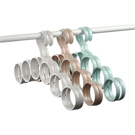 Porte-foulards/châles circulaire en plastique à 6 anneaux, porte-ceinture (1/5)