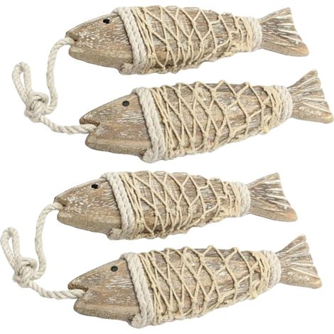 Cordes D coration Murale Poisson Bois Sculpt Main Antique (1/5)