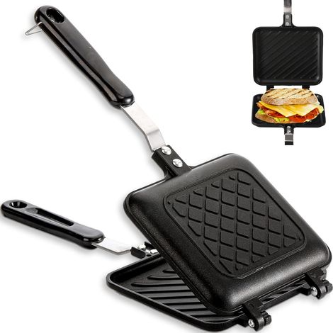 Appareil à sandwichs/paninis (avec revêtement antiadhésif), dimensions 5,9 pouces (L) x 14,2 pouces (l). (1/5)