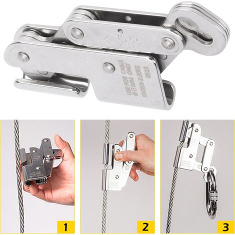 Mousqueton Autobloquant Antichute en Acier Inoxydable pour Escalade et Travail en Hauteur (1/5)