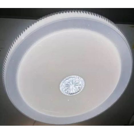 TrAdE Shop Traesio - Plafoniera Con Cristallo Centrale Moderno 40cm 50w Led Lampadario Luce 6500k 80404 - (1/2)