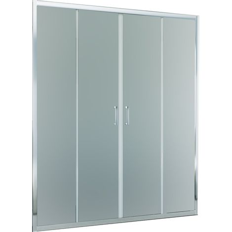 Porta Parete Doccia 174 cm 2 ante Scorrevoli Centrali in Cristallo Opaco 6mm H195 Bonussi Tosca