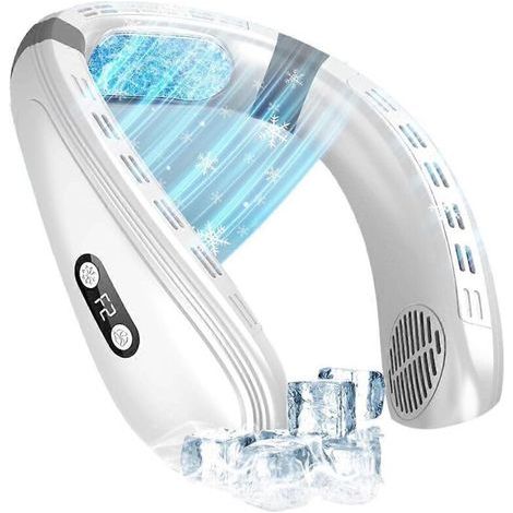 Ventilateur de cou avec plaque de refroidissement, ventilateur de cou rafraîchissant pour femmes et hommes.