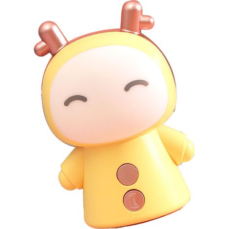 Veilleuse mignonne rechargeable USB à changement de couleur, lampe de chevet protectrice pour les yeux, jaune citron, idéale pour lire, étudier et travailler. (1/5)
