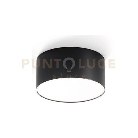 GPL242C- PLAFONIERA NERA A LED IN ALLUMINIO 3000K 960LM 12W D.12CM