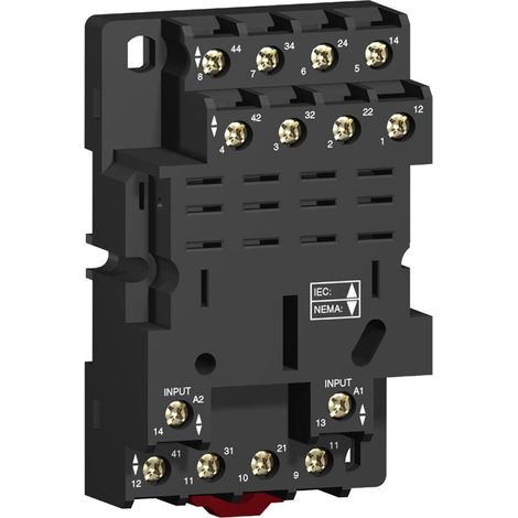 Base rele de potencia 4 NANC con diseño compacto y compatible con Schneider Electric