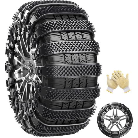 Set di 10 catene da neve - catene da neve universali di emergenza - catene antiscivolo regolabili in plastica - catene di sicurezza per la maggior parte delle auto e dei SUV (1/5)
