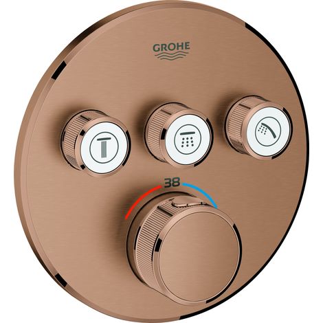 Grohe Grohtherm SmartControl - Miscelatore doccia termostatico ad incasso, 3 utenze, Warm Sunset spazzolato 29121DL0 (1/7)