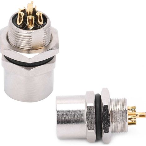 Connecteur M8-B-S6 à 6 broches, étanche IP67, montage sur carte avant, étanchéité à la résine époxy (1/5)