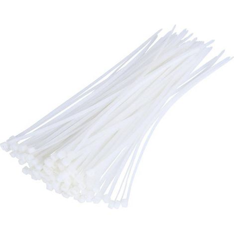 Colliers Électricien Lot de 100 - 2,5 x 100 mm - Blanc - Résistants et Pratiques - D-Work