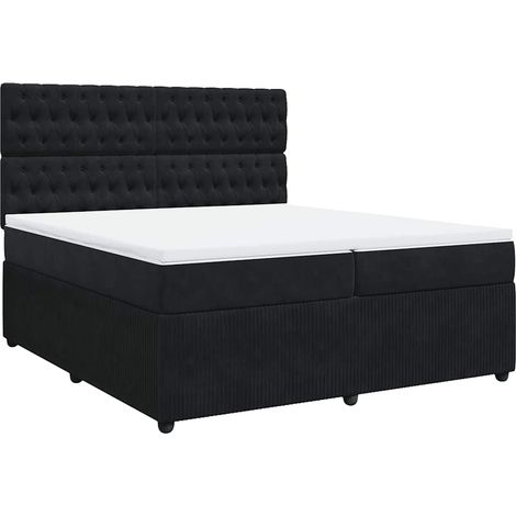 Maison Exclusive - Cama box spring con colchón terciopelo negro 2 (1/5)