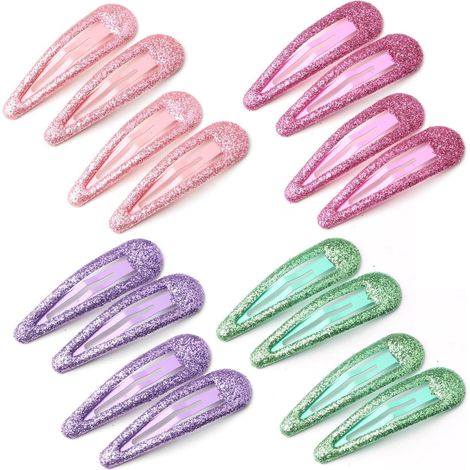 Lot de 16 pinces à cheveux brillantes, clips métalliques pailletés, accessoires de coiffure colorés. (1/5)