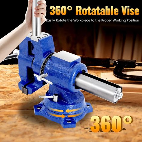 Multifunktional Maschinenschraubstock Werkbank,360° Drehbar Schraubstöcke Schraubstock 100mm Schraubzwinge Spannbock (1/5)