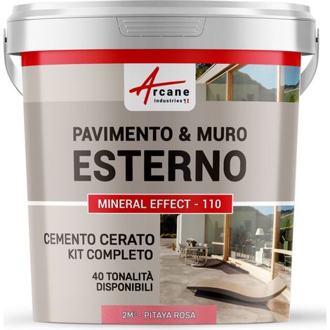 Microcemento per esterni: pavimenti, muri, terrazze, balconi, scale - 2 m² (in 2 strati) Pitaya Rosa - ARCANE INDUSTRIES