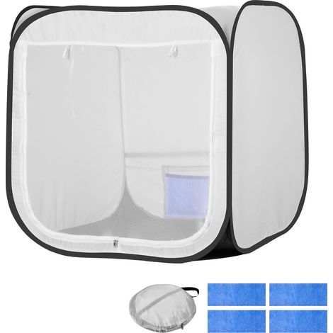 Mophorn Cabina de pintura portátil, espacio de trabajo de 72 x 72,5 x 5 cm, tienda plegable para pintura en aerosol, ideal para maquetas, esculturas, 760 x 770 x 780 mm, color blanco (1/5)