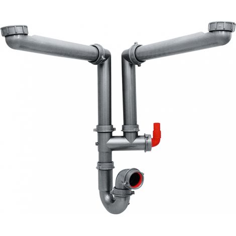 Franke – Siphon évier 1 cuve – Raccordement mural 40mm – Prise lave-vaisselle – PVC 32mm – Gain de place (1/3)