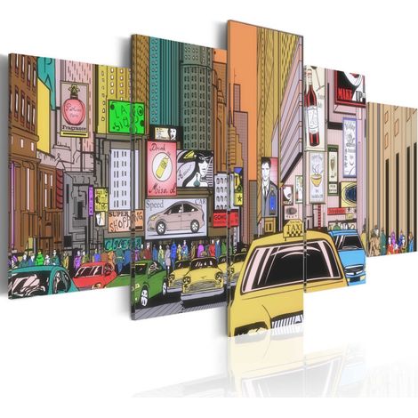 Tableau Imprimé "Dessin de la Ville" 50 x 100 cm (1/2)