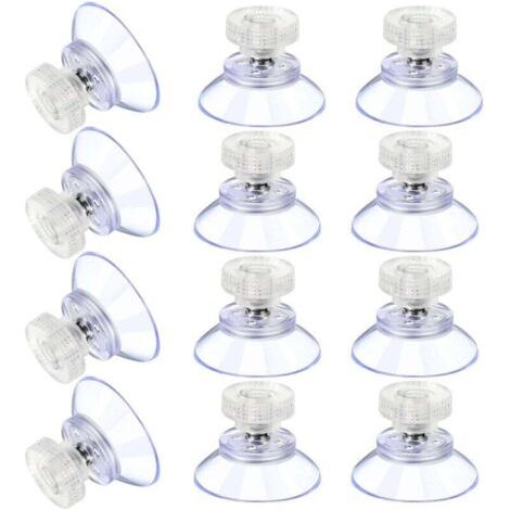 12 Grandes Ventouses Ventouses en Plastique Ventouse Anti-Collision Transparente en Caoutchouc Vis Écrou en Métal Ventouse Solide en PVC Transparent Remplacement avec Écrou de Vis (25M5-6)