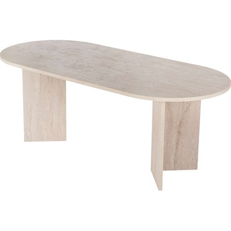 Holz Esstisch "Sabella" 200 x 90 x 75 cm - Travertin