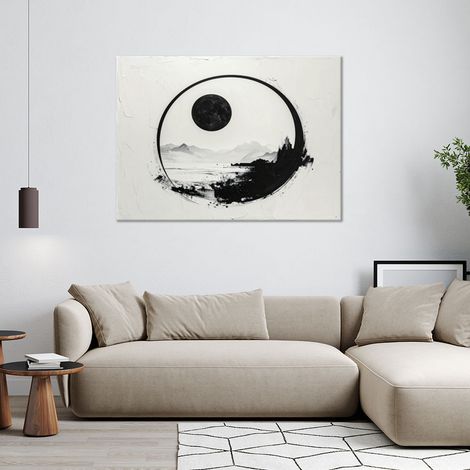 Wandbild Schwarz-weiße Berglandschaft-Abstraktion 60x40 (1/4)