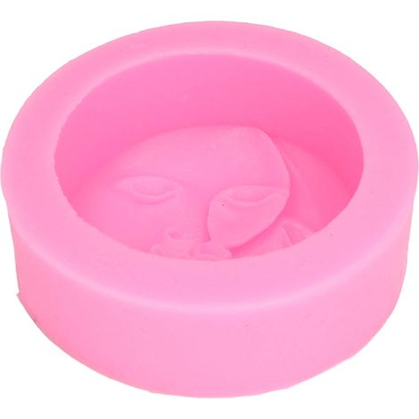 Moule en Silicone pour Savon Artisanal - Forme Ronde Visage de Lune pour Chocolat et Fondant (1/5)