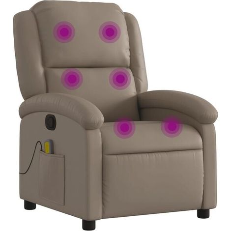 Chaise longue de massage en cuir synthétique – Design ergonomique, réglage inclinable, couleur cappuccino – Pour salon, bureau ou spa à domicile (1/5)