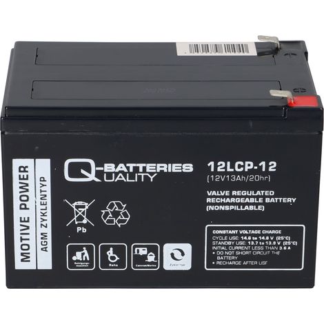 Kompatibler Accu Elektro Roller Scooter Elektromobil 24V 2x 12LCP-12 12V - 13Ah AGM QB (1/5)