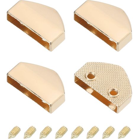 4Pcs Extrémités De Boucle De Ceinture En Métal Doré Clair (1/5)