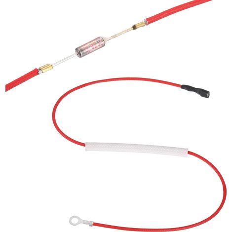 Fusible Thermique Universel Pour Cuiseur À Riz, 76°C 10A 250V Fusible Thermique En Métal Avec Borne Et Borne À Anneau Gainage En Fibre De Verre Pour Pièce De Réparation (1/5)