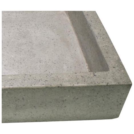 ONDEE ZEN - Vasque rectangle à poser TIMBRE - Gris - 40 x 60 cm - Terrazzo - Sans trop plein