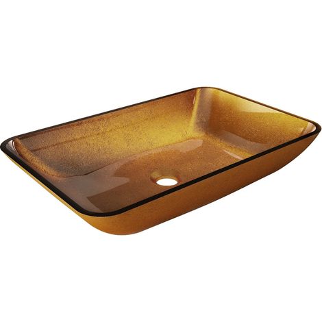 Mexen Megan Glas-Waschtisch 56 x 36 cm, gold - 24135650 (1/5)