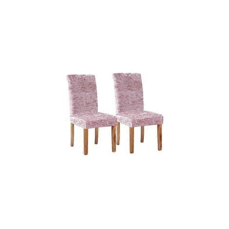 Stuhlhussen aus Stretch-Samt und Spandex, Heimdeko, Stuhlhussen für Esszimmer, Restaurant, Hotel, Feierlichkeiten (rosa, 2er-Set (M)) - Crezuo